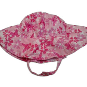 Wee Wave Baby Girl Sunhat Pink White Floral Butterflies